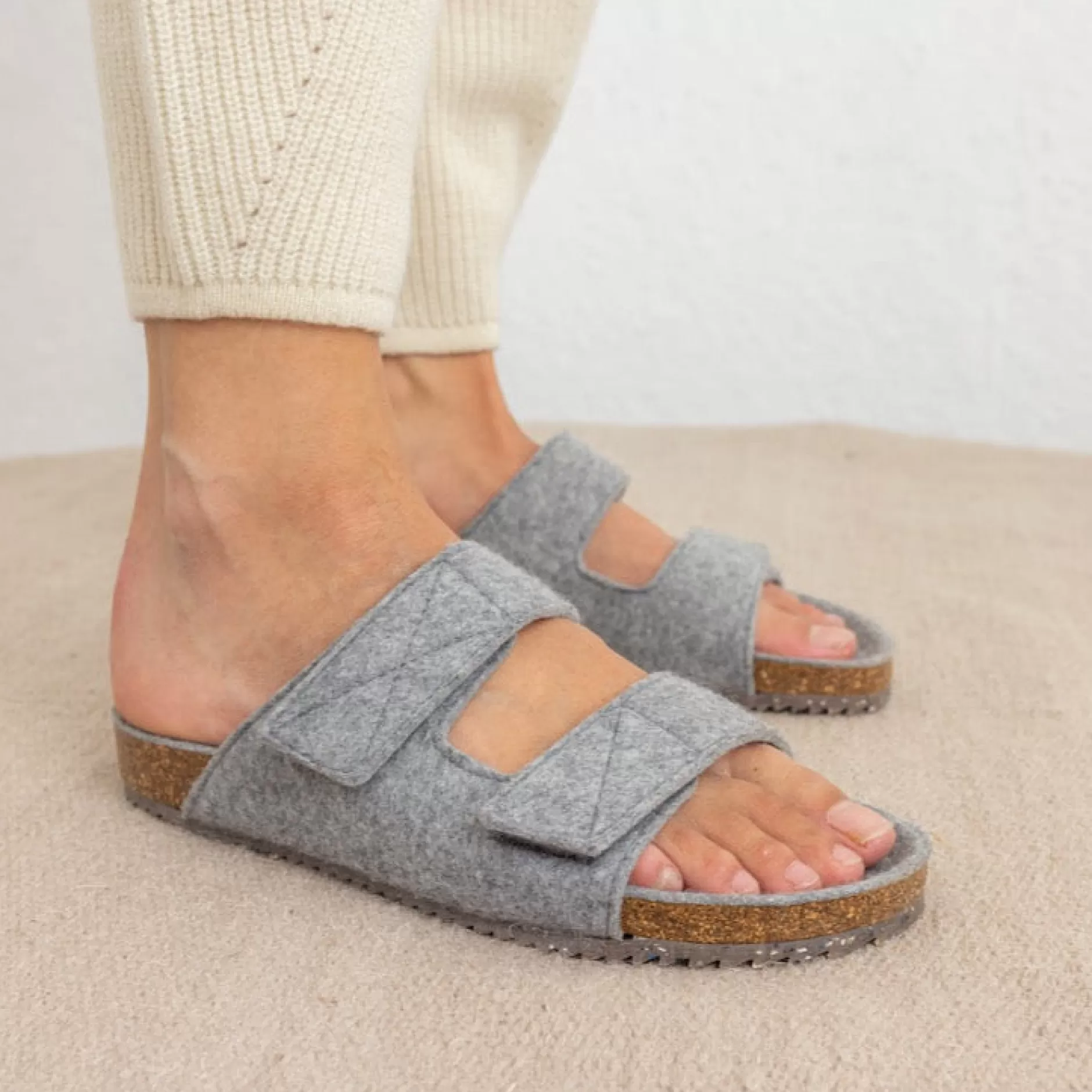 Sandals*Grand Step Cody Grey Wool Sandal