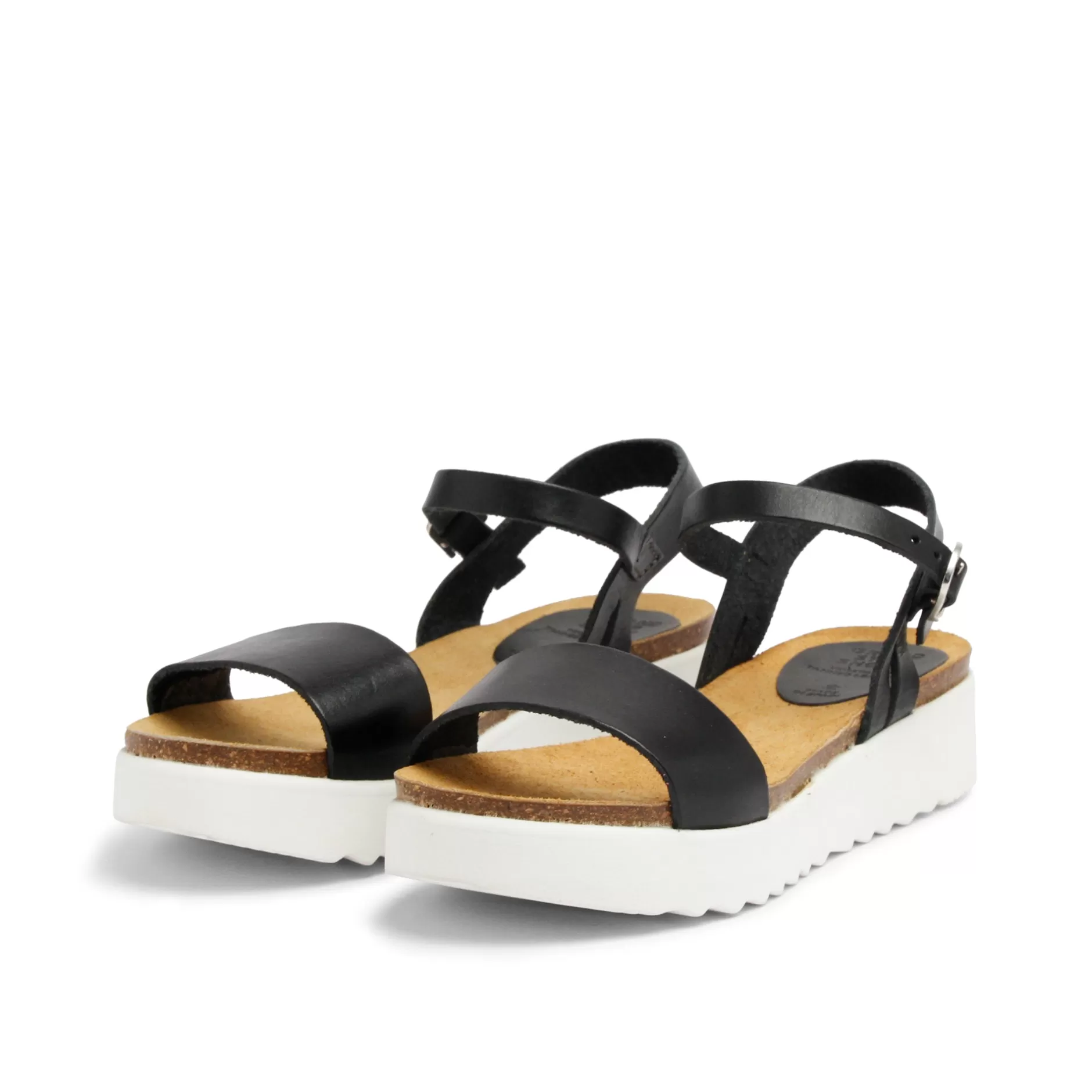 Shoes*Grand Step Eden Leather Sandal Black