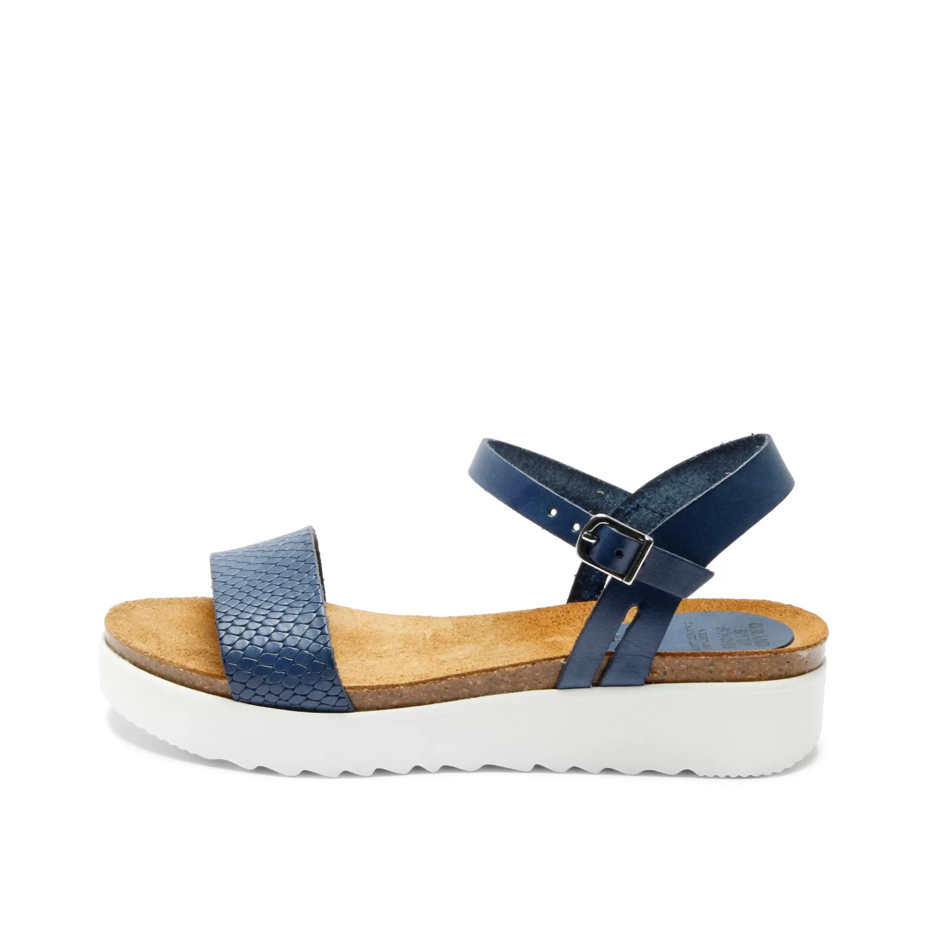 Shoes*Grand Step Eden Leather Sandal Snake Blue