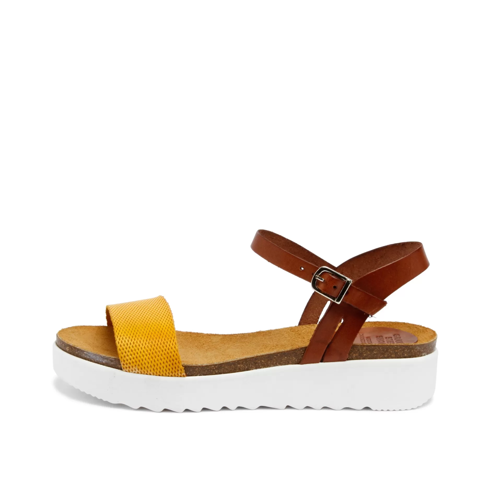 Shoes*Grand Step Eden Leather Sandal Whisky Sun