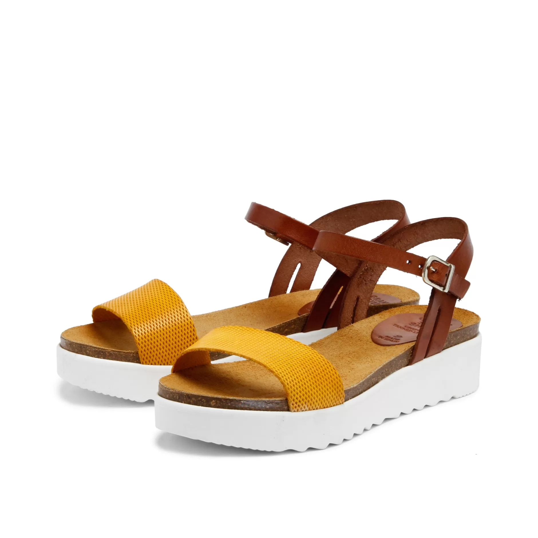 Shoes*Grand Step Eden Leather Sandal Whisky Sun