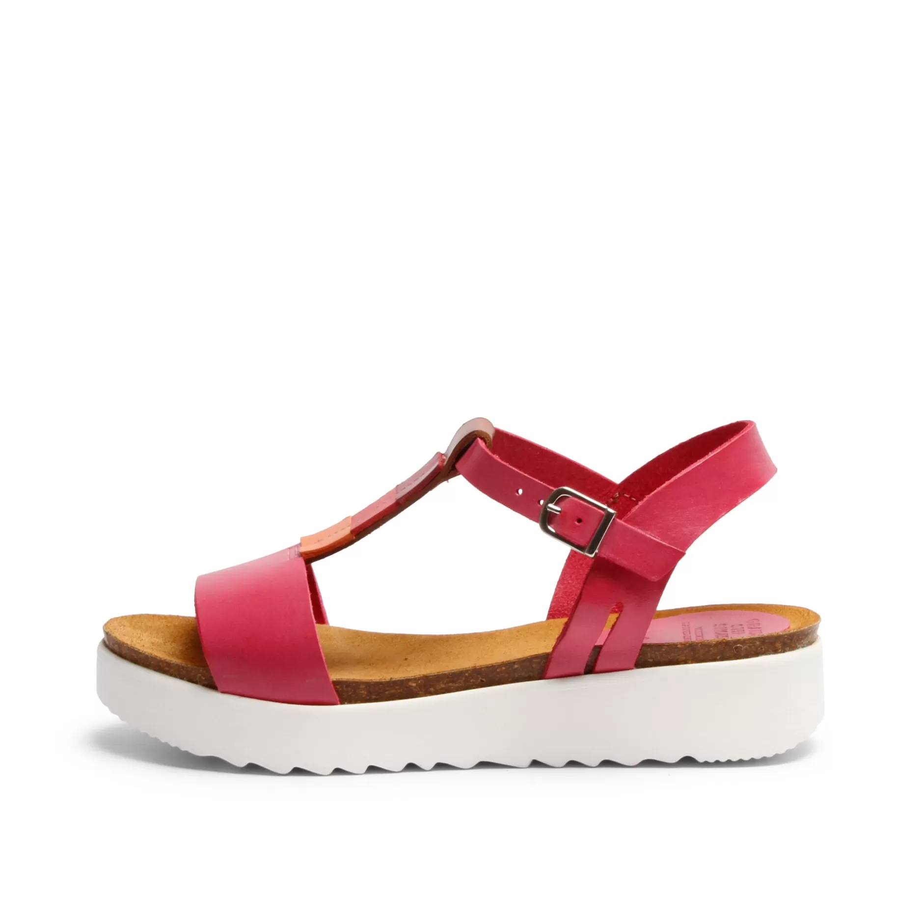 Shoes*Grand Step Emilia Leather Sandal Fuchsia