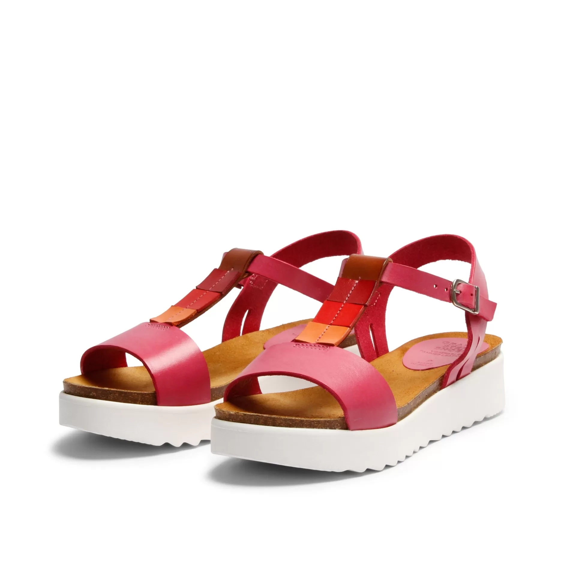 Shoes*Grand Step Emilia Leather Sandal Fuchsia