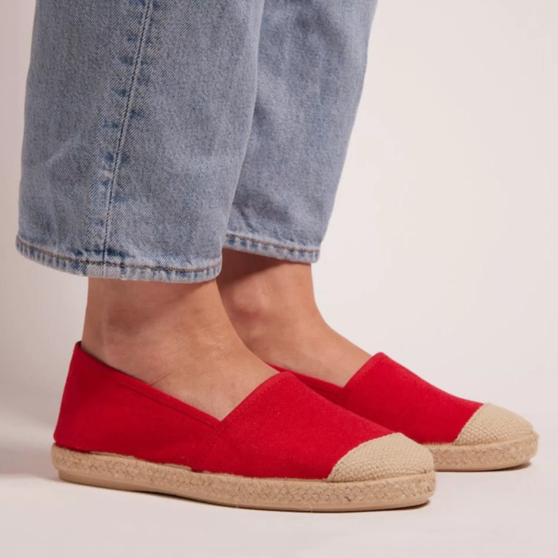 Shoes*Grand Step Evita Cotton Espadrille Red