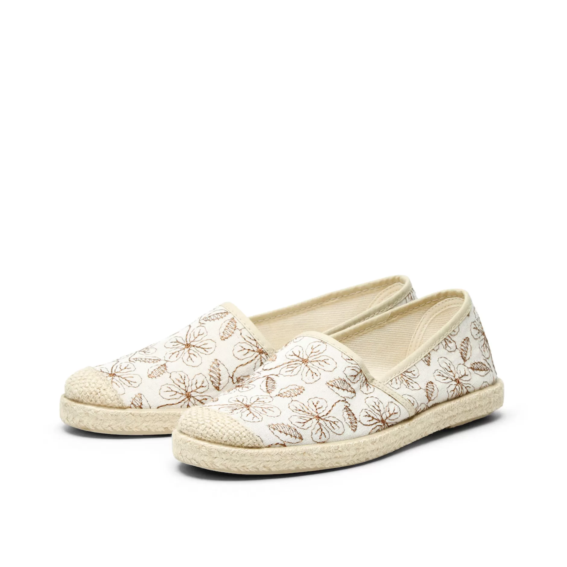 Shoes*Grand Step Evita Espadrille Flowers Off White