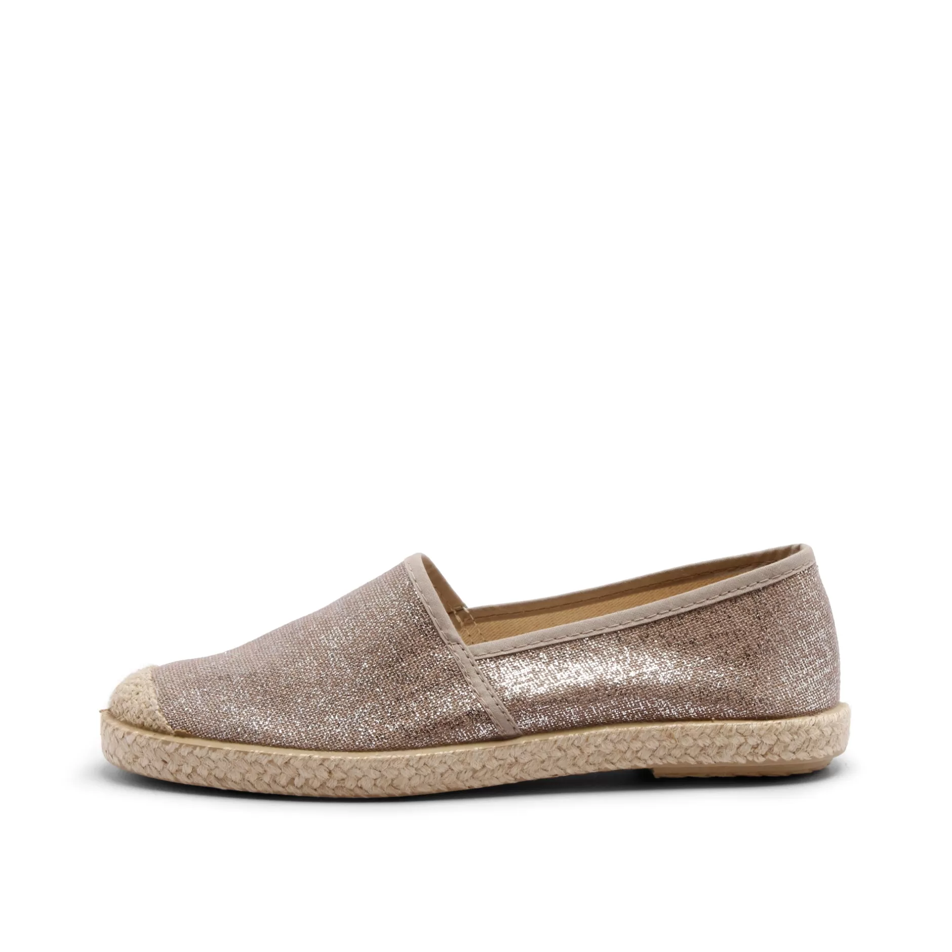 Shoes*Grand Step Evita Espadrille Metallic Plain Rose