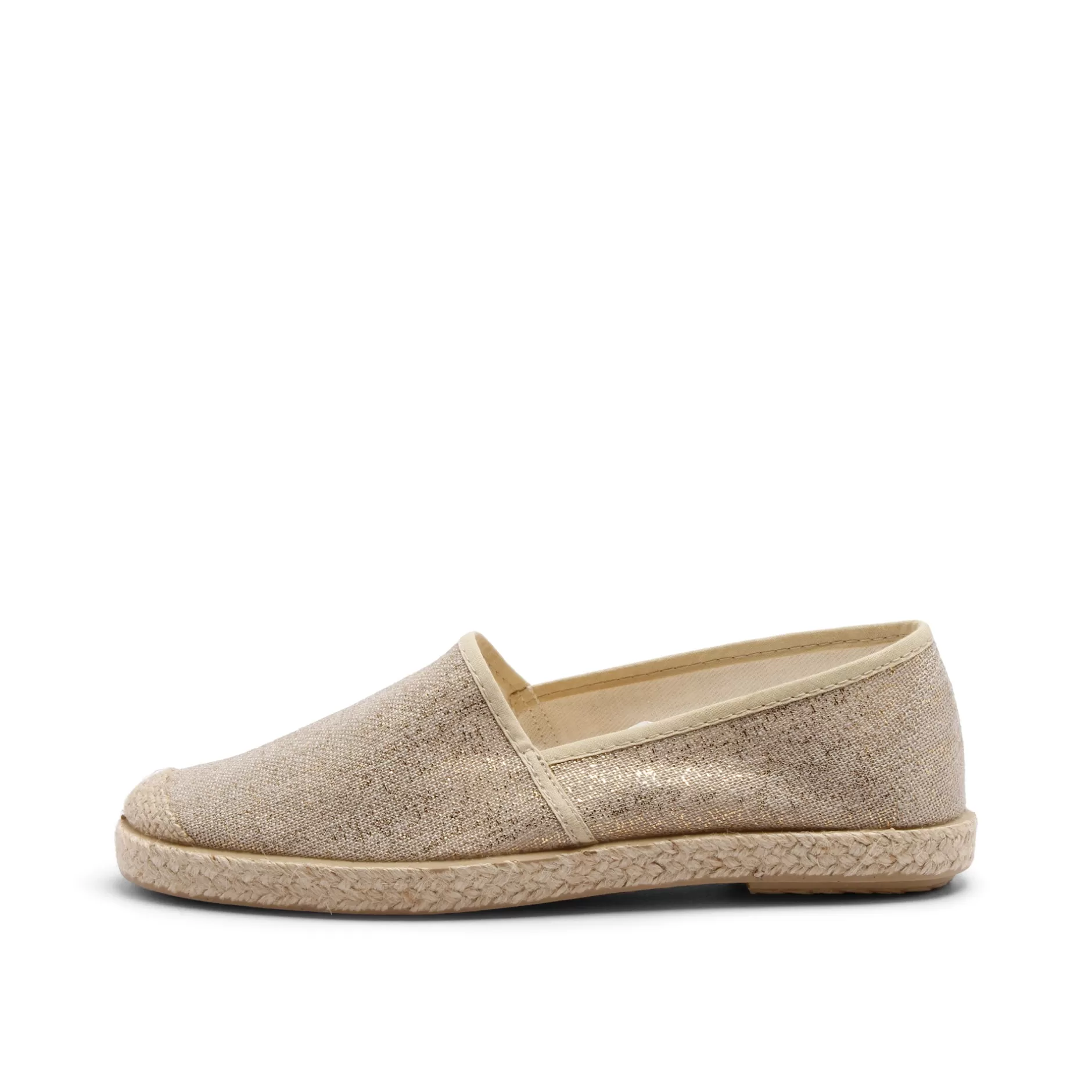 Shoes*Grand Step Evita Espadrille Metallic Plain Taupe