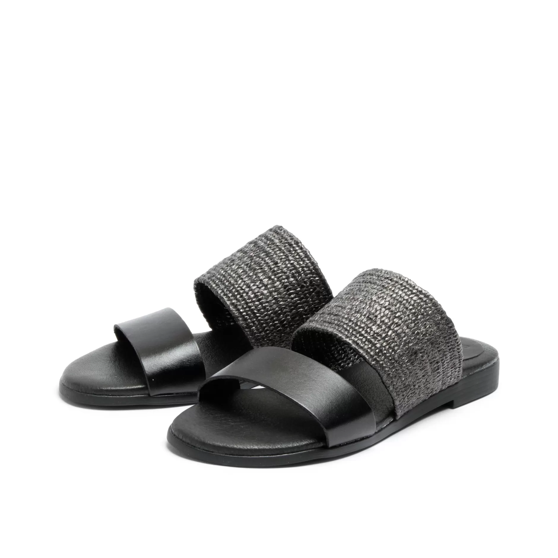 Shoes*Grand Step Fibi Leather Sandal Black