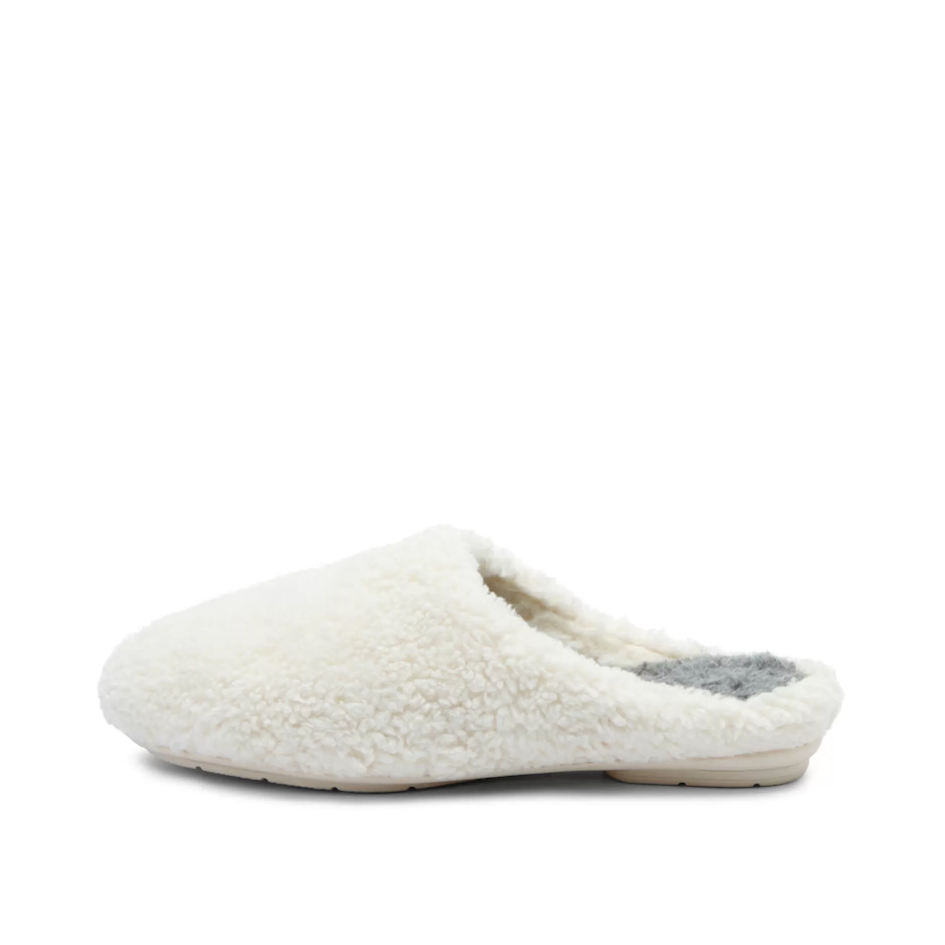 Shoes*Grand Step Furry Offwhite Vegan Homeslipper