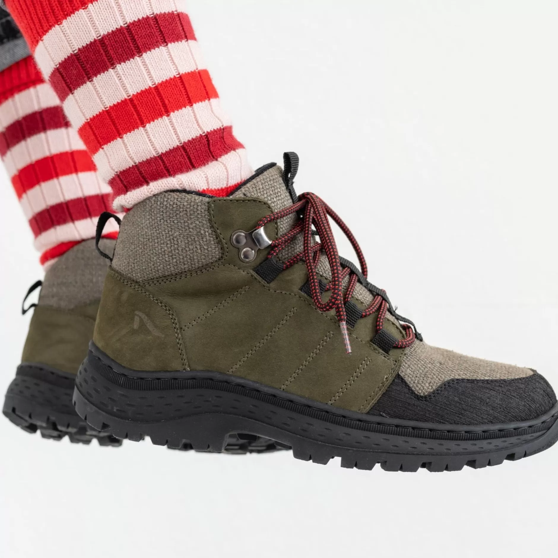 Boots*Grand Step Hiking Hemp Olive Bootie