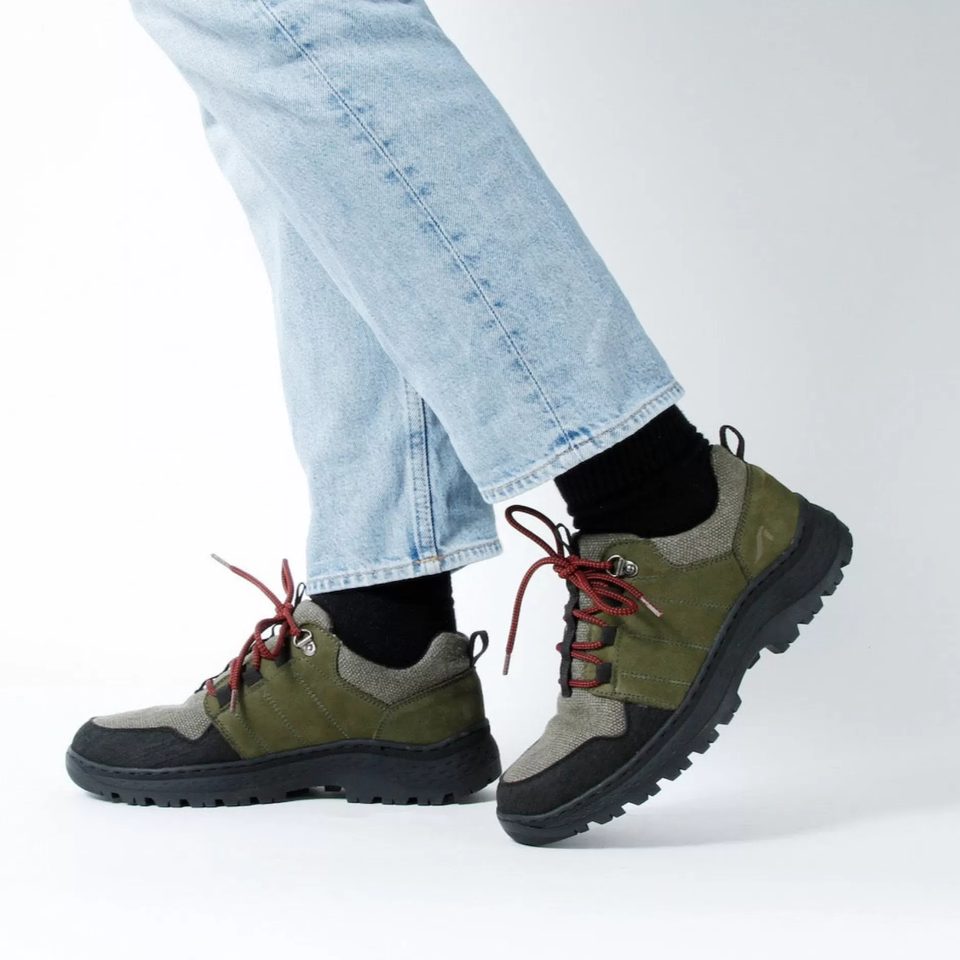 Shoes*Grand Step Hiking Hemp Olive Shoe