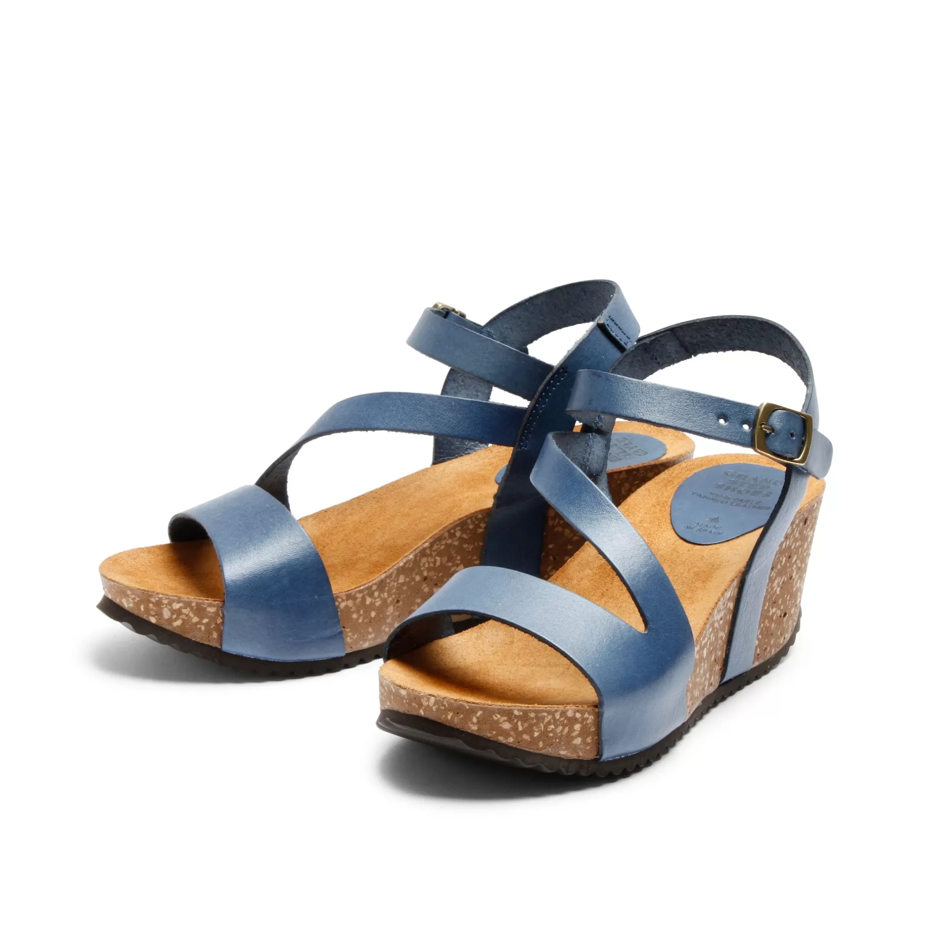 Shoes*Grand Step Jill Leather Sandal Navy