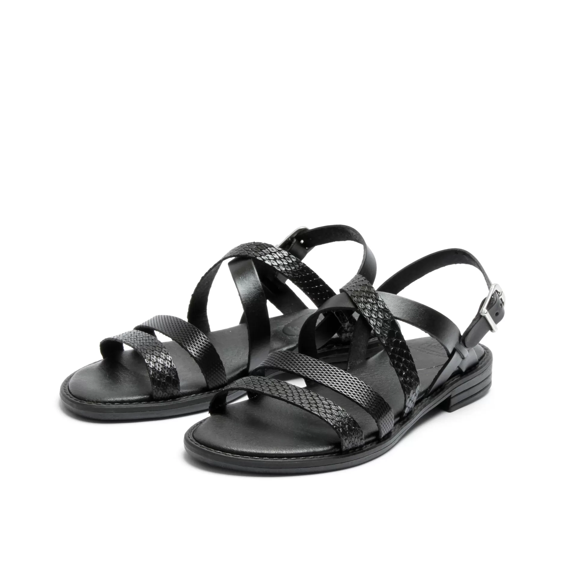 Shoes*Grand Step Kiki Leather Sandal Black