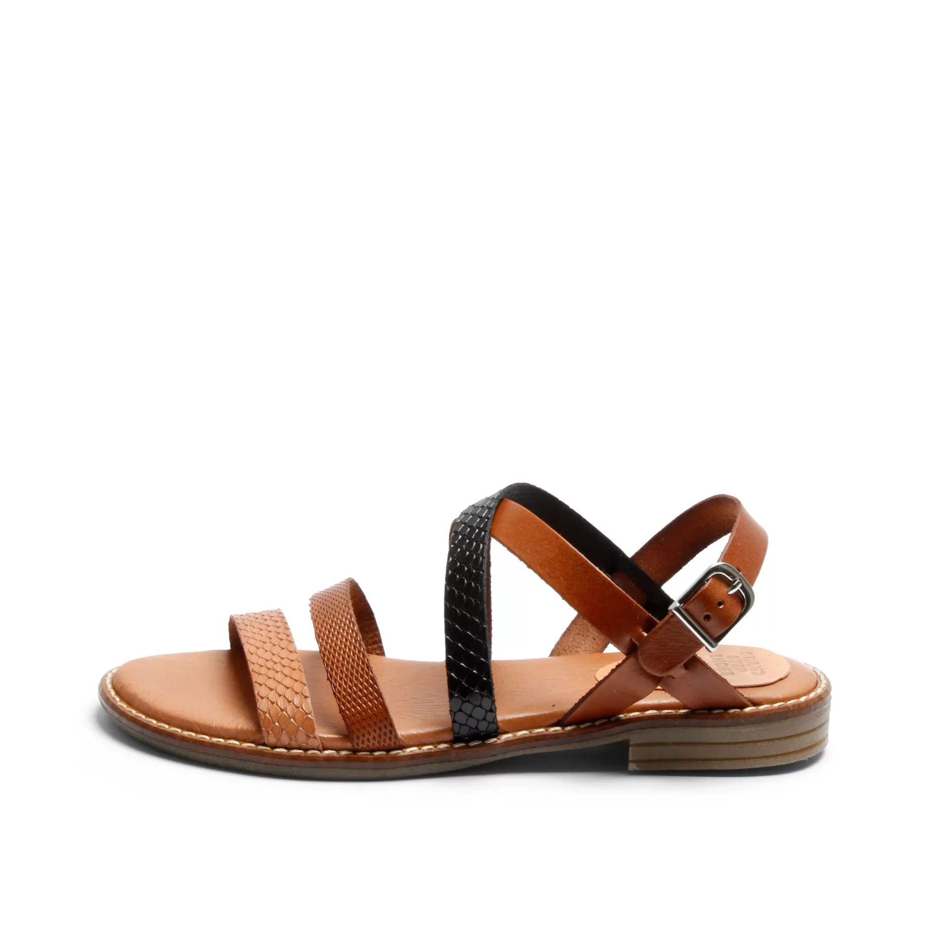 Shoes*Grand Step Kiki Leather Sandal Whisky-Multi