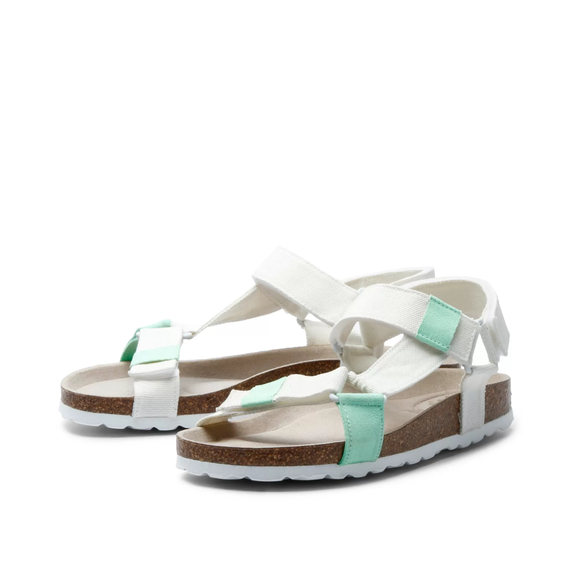 Shoes*Grand Step Leo Off White Neon Green Sandal