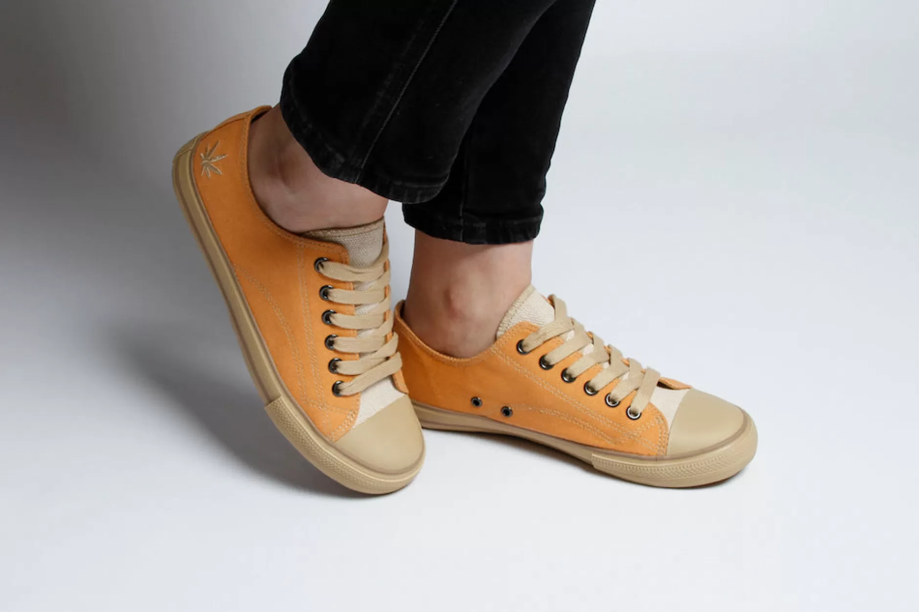 Sneakers*Grand Step Marley Orange Offwhite Hemp Sneaker