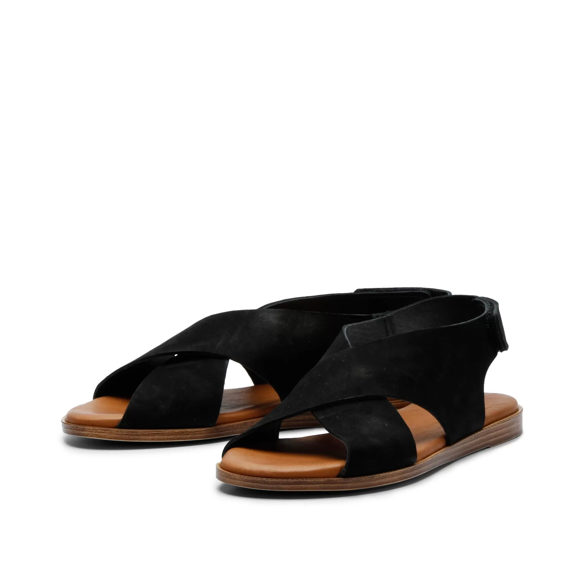 Shoes*Grand Step Menorca Leather Sandal Black