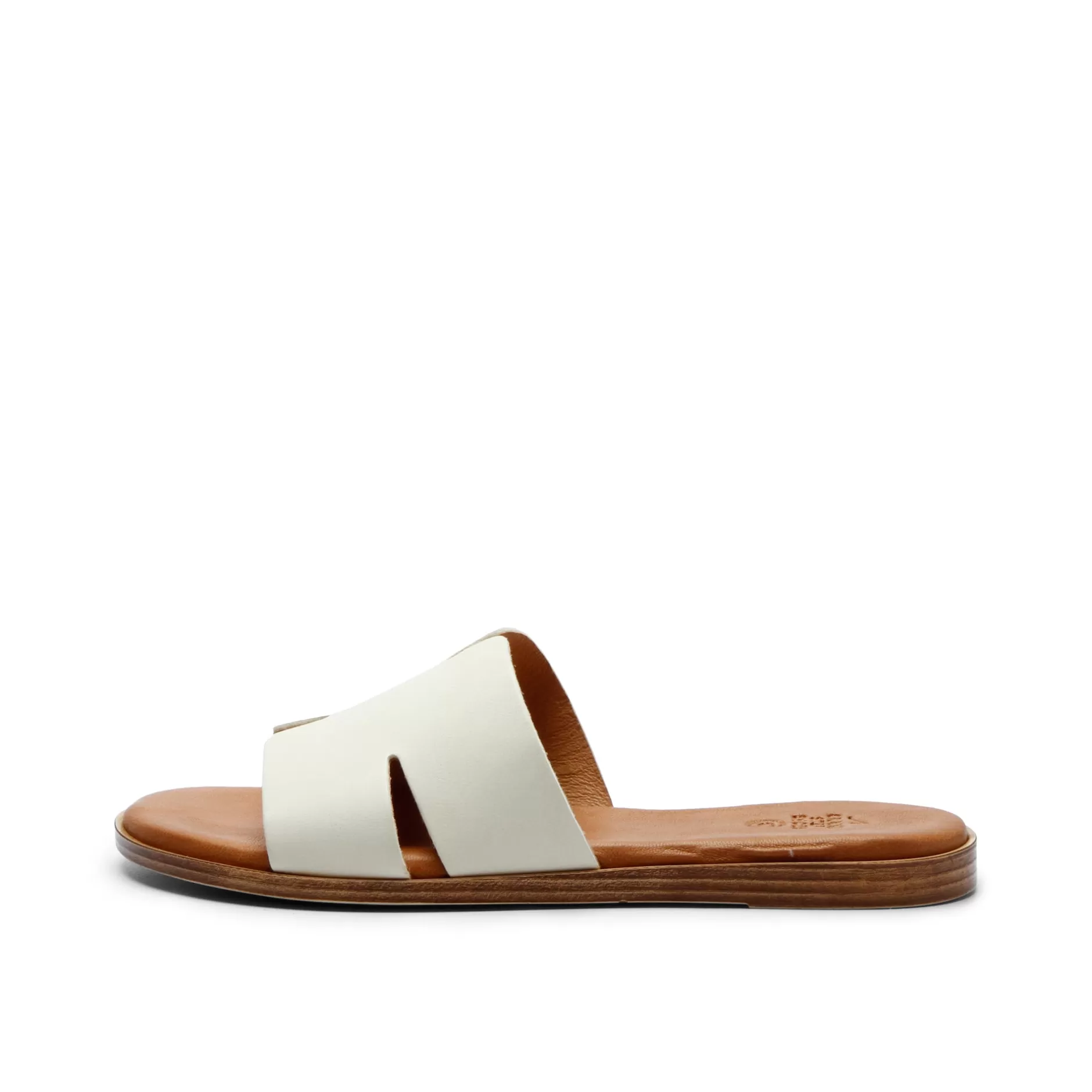 Shoes*Grand Step Pala Leather Sandal Off White