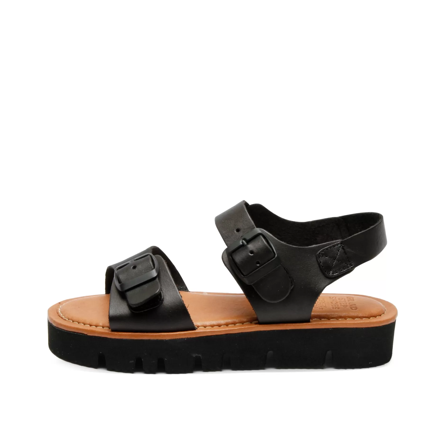 Shoes*Grand Step Sam Leather Sandal Black