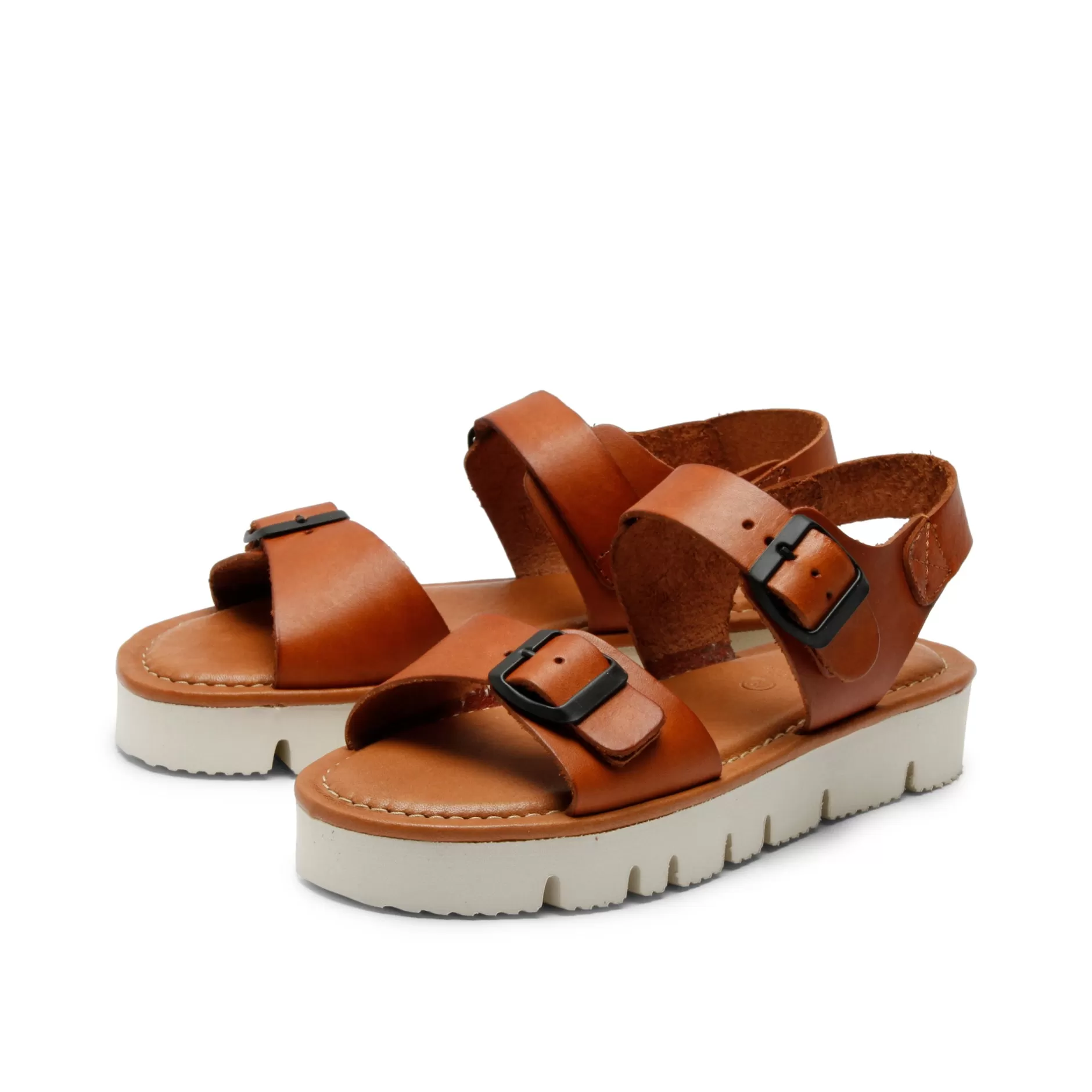 Shoes*Grand Step Sam Leather Sandal Whisky