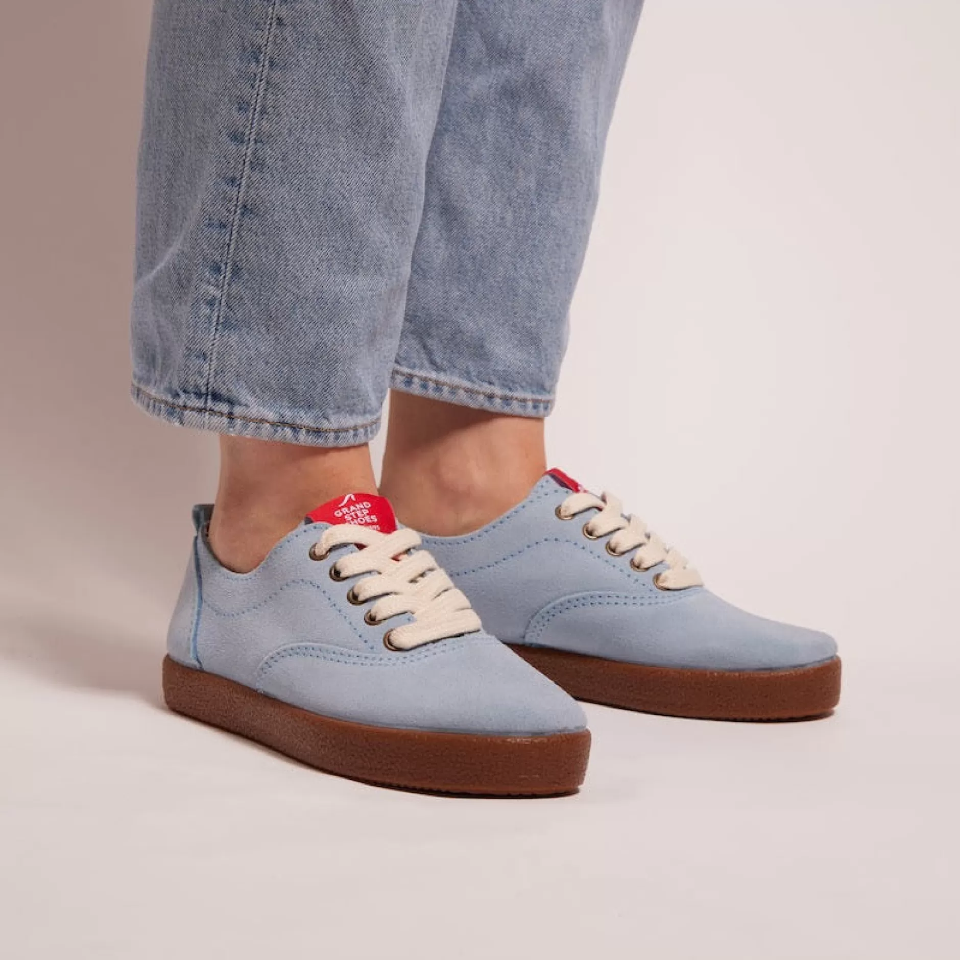 Sneakers*Grand Step Sasha Lt Blue Suede Sneaker