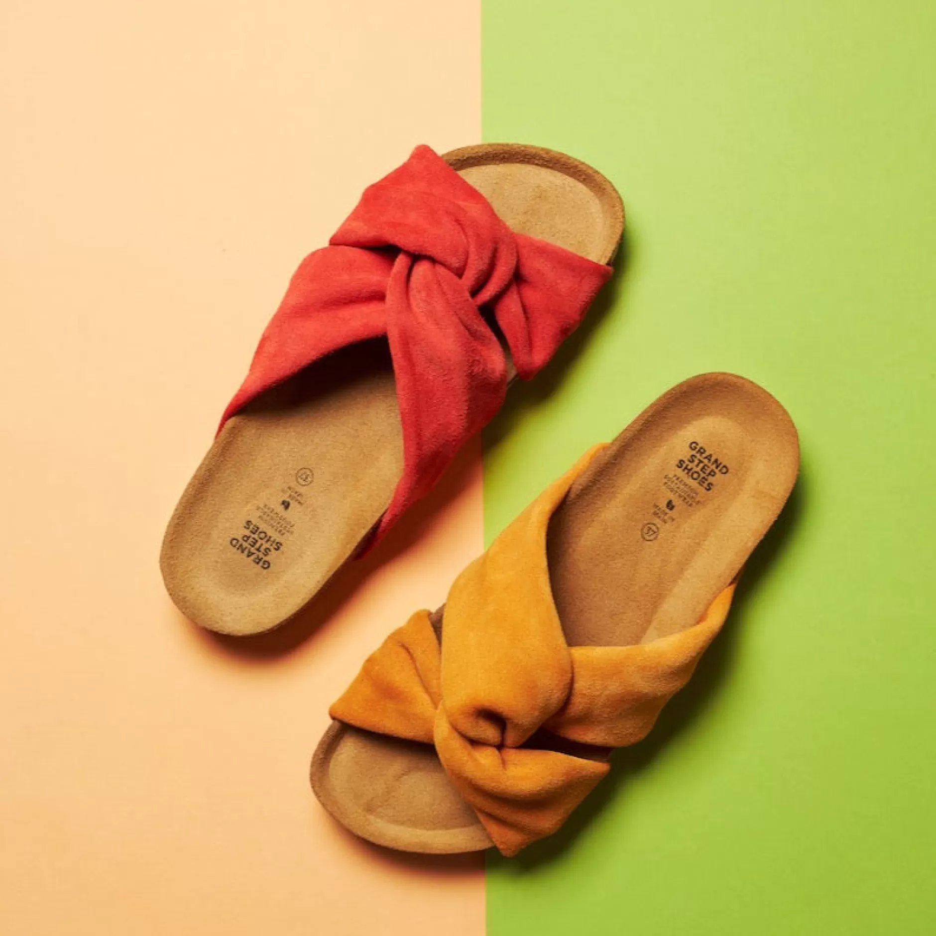 Shoes*Grand Step Senna Suede Leather Sandal Inco Gold