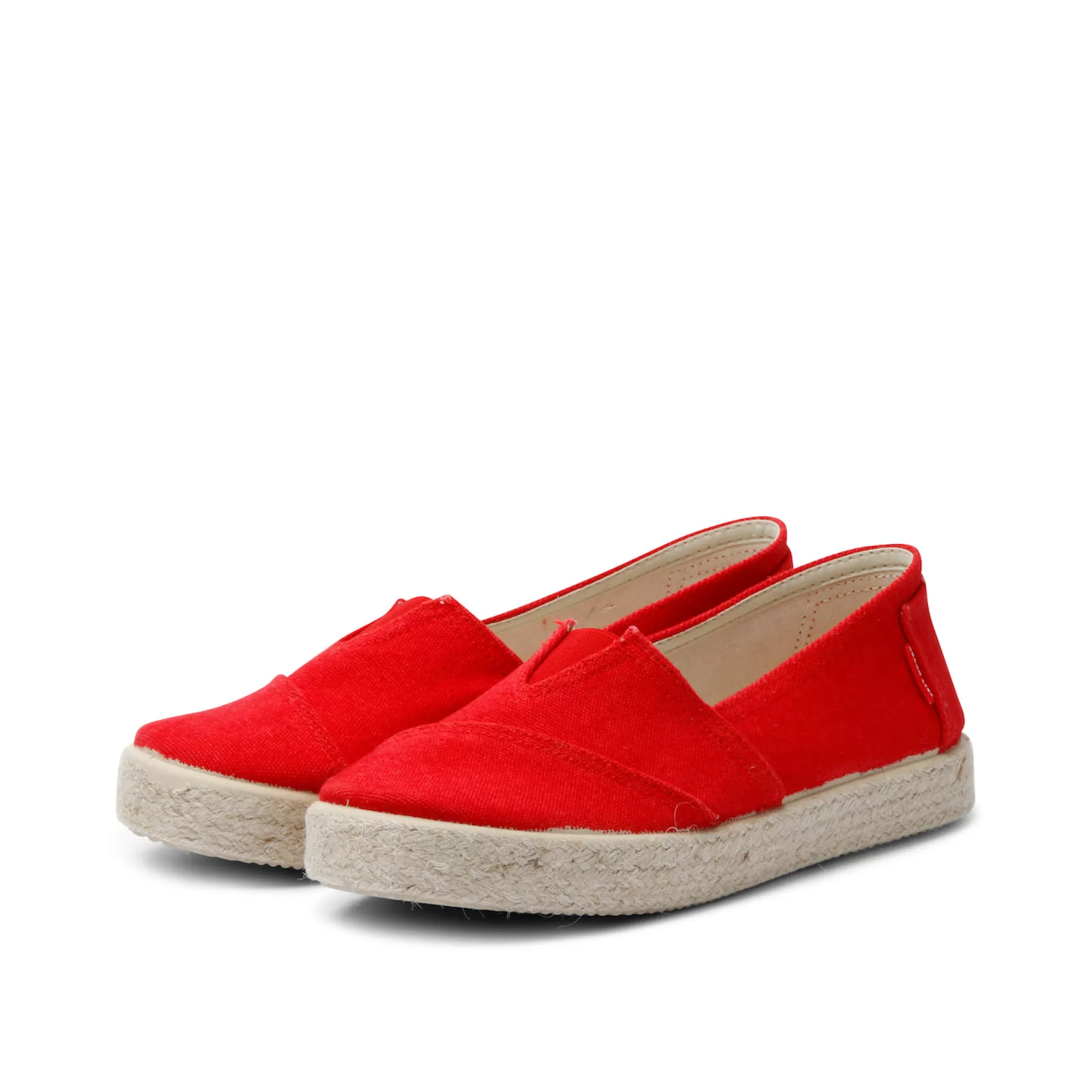 Shoes*Grand Step Tim Cotton Slipon Red Washed