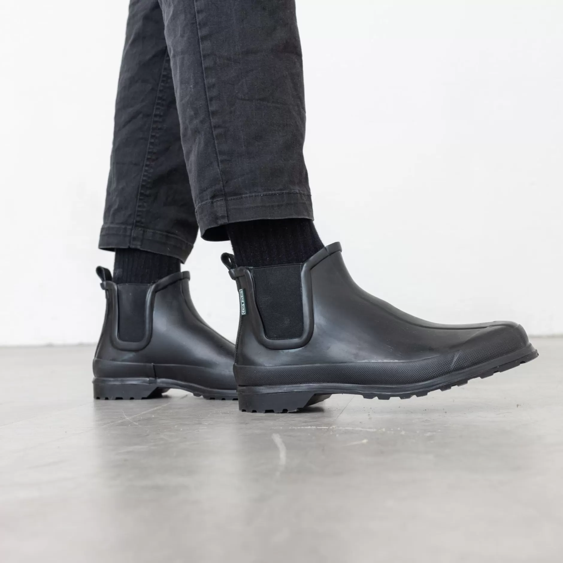 Shoes*Grand Step Victor Schwarz Rubber Boot